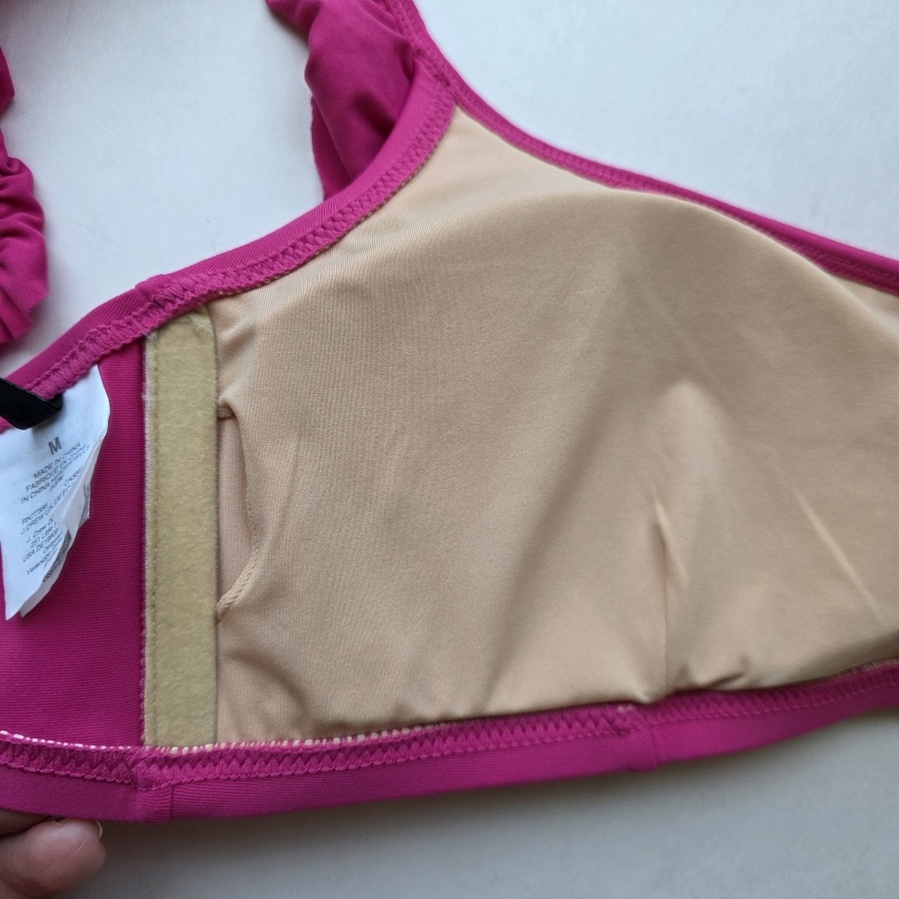 J. Crew Ruffled Swim Top Pink Medium - Picture 9 of 11